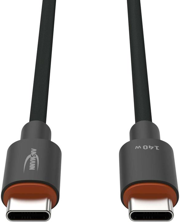 Actual product image Ansmann USB-C -> USB-C S/S 60cm charging cable 140W anthracite (0.60 m, USB 3.0, USB 3.1, 140 W)