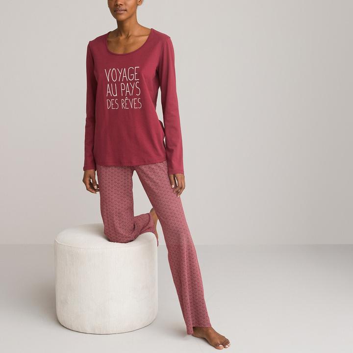 Produktbild La Redoute Collections Pyjama mit langen Ärmeln aus Baumwoll-Jersey (W32/L34)
