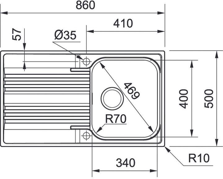 Produktbild Franke Einlegespülen Smart Srx 611 86 (Aufsatzspülbecken, 86 cm, 50 cm)