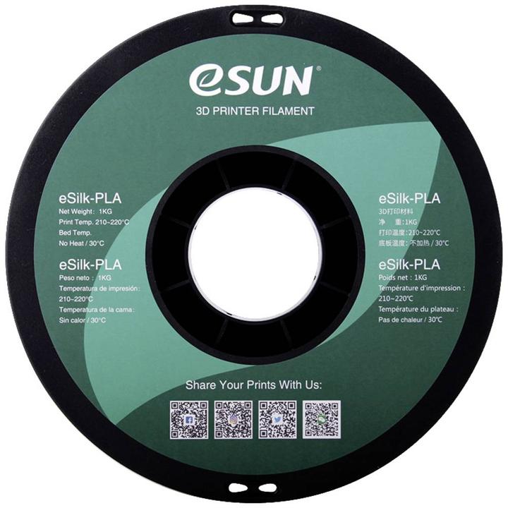 Actual product image eSUN eSilk-PLA (PLA, 1.75 mm, 1000 g, Silver)