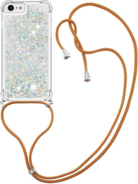 Produktbild Cover-Discount iPhone SE / 8 / 7 - Glitzer Hülle mit Umhängeband weiss (Apple iPhone 8, Apple iPhone 7)