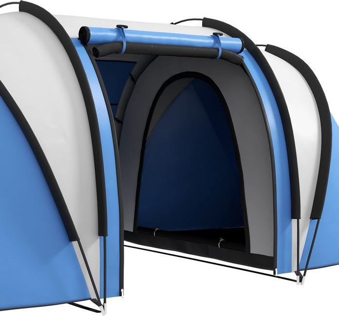 Produktbild Swisshandel24 Campingzelt für 4-5 Personen leicht wasserabweisend Familienzelt mit 3 Zimmer, 3000mm WS (Tunnelzelt, 4 Personen)