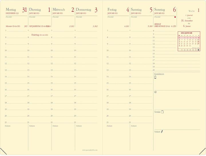 Produktbild Quo Vadis Agenda Geschäft Prestige Montebello (10 x 15 cm, Deutsch, Englisch, Niederländisch, Französisch, Italienisch, Schwedisch)