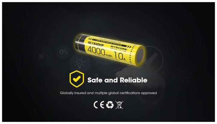 Actual product image Nitecore NL1840HP (1 pcs., 18650, 4000 mAh)