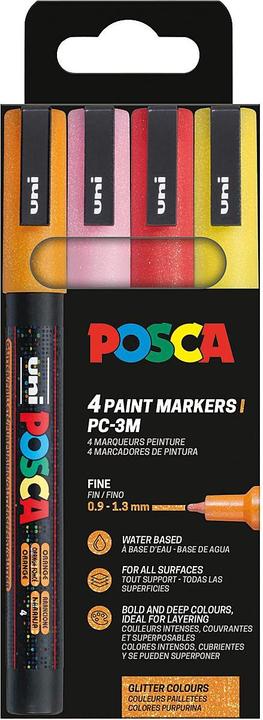 Rouge pailleté, Rose pailleté, Jaune pailleté, glitter-orange