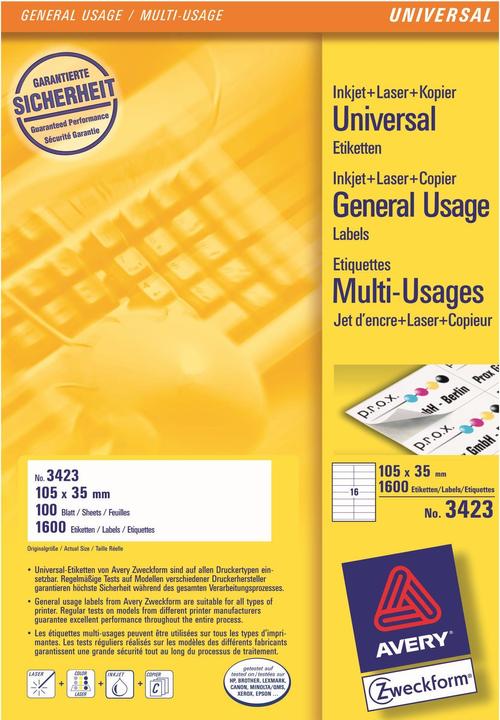 Produktbild Avery Universal-Etiketten