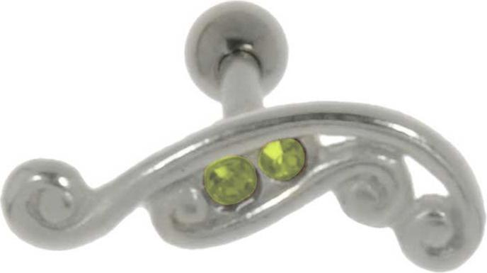Bijouteria Ohrpiercing (Chirurgenstahl 316L, Kristall, Messing mit Silberbeschichtung)