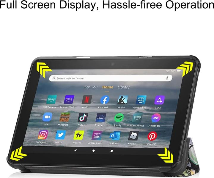 Produktbild Lobwerk 2in1 Set für Amazon Kindle Fire 7 12. Generation 2022 7 Zoll Tablet mit Smartcover + Schutzglas mit (X)