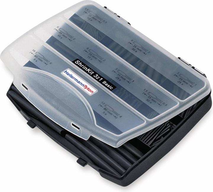 Actual product image HellermannTyton Shrink tubing assortment Schw (220 x)