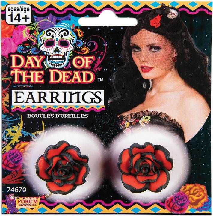 Produktbild Bristol Novelty Day Of The Dead Rose Ohrringe (1 Paar)