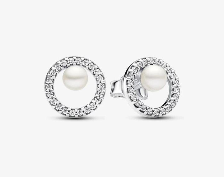 Immagine prodotto Pandora Orecchini con perle d'acqua dolce trattate e pavé a raggiera (Argento 925)