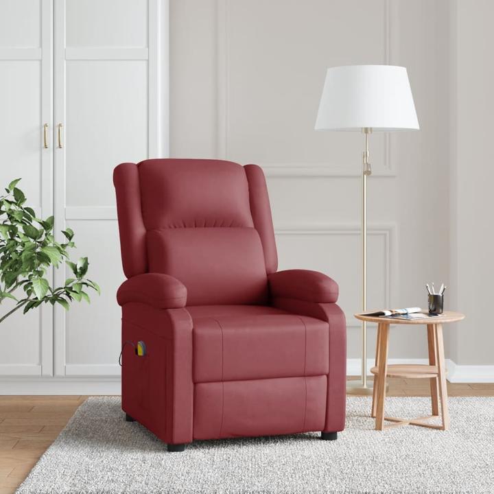 VidaXL Massagesessel Weinrot Kunstleder