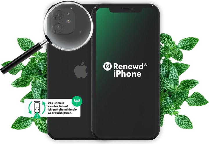 Produktbild Renewd iPhone 11 (64 GB, Schwarz, 6.10", 12 Mpx, Dual SIM, A / Wie neu)