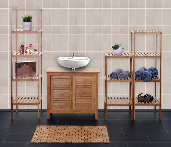 Produktbild Mendler Badezimmerset, Komplett Badezimmer Badmöbel Badset Badschrank, Bambus