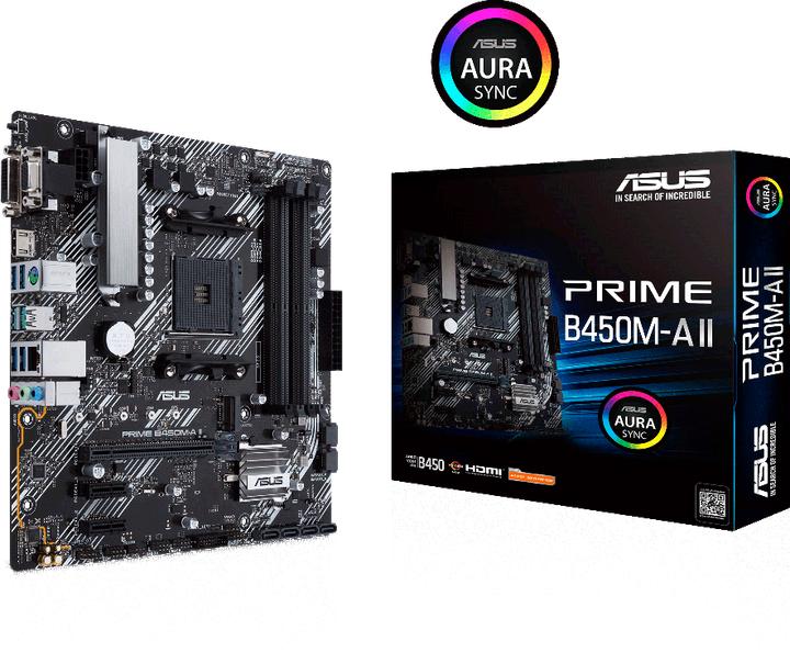 Actual product image ASUS PRIME B450M-A II (AM4, AMD B450, mATX)