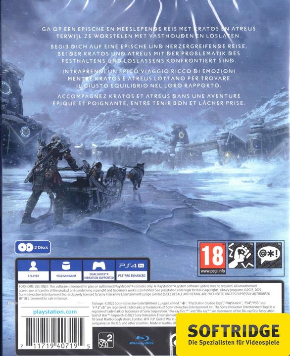 Produktbild Sony God of War: Ragnarök (PS4, Multilingual)