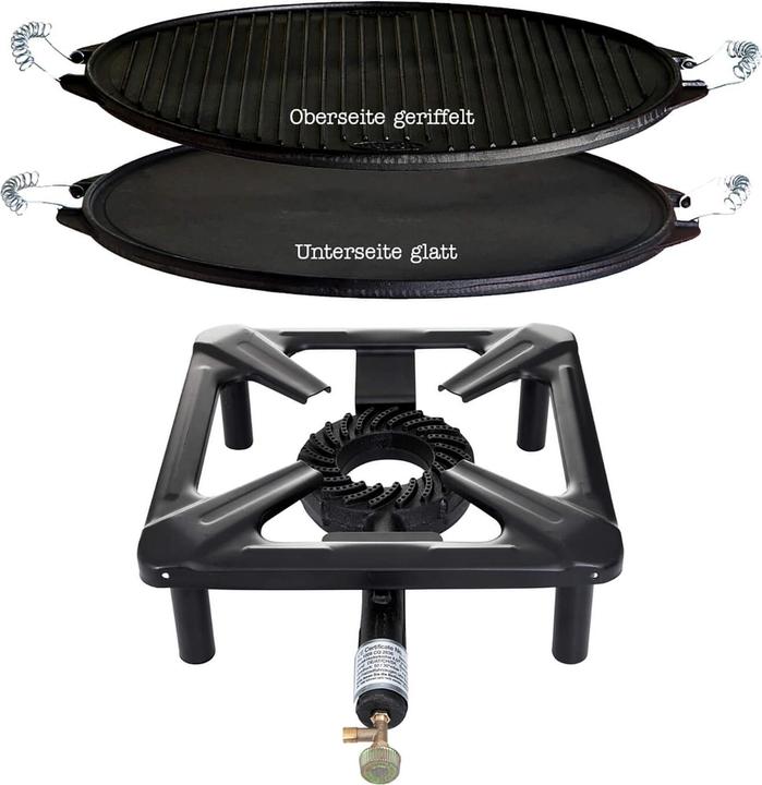 Actual product image All'Grill Stool cooker set (small) with cast iron grill plate light Ø 38 cm - without safety pilot