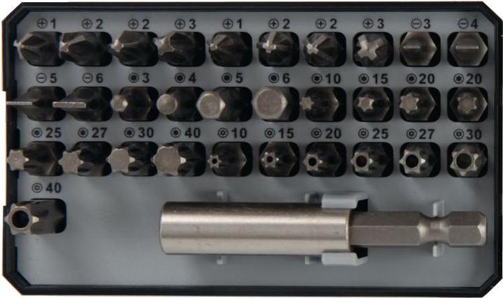Actual product image Kendo Bit set 32-piece (PZ3, Th25, T25, T27, SL3, Th40, T30, PH3, PZ1, Th30, T10, TH15, Th27, Th20, 2x PH2, PH2-PZ2, T40, Th10, PH1, SL4, SL6, T15, SL5, PH2-T20)