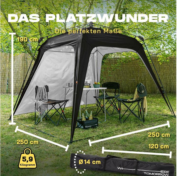 Produktbild Where Tomorrow Pavillon Pop Up - Schwarz, Anwendungsbereich: Outdoor (250 cm, 250 cm)