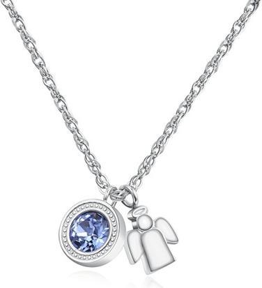 Sagapo S'Agapõ - Steel necklace with crystal and angel Lucky Light SKT03