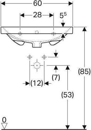 Produktbild Geberit Waschtisch Acanto 60 cm wei 500620012 (480 mm, 600 mm)