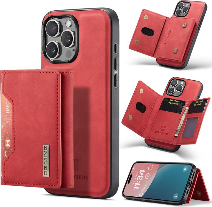 Actual product image Dg.Ming iPhone 12 / 12 Pro - Etui, Leder-Optik, Kartenfach & Magnetverschluss, Rot (Apple iPhone 12 Pro, Apple iPhone 12)