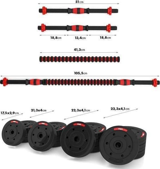 Produktbild HMS Sgp40 Sztangielki-Sztanga Kompozyt 40 kg (2 x 20 kg)