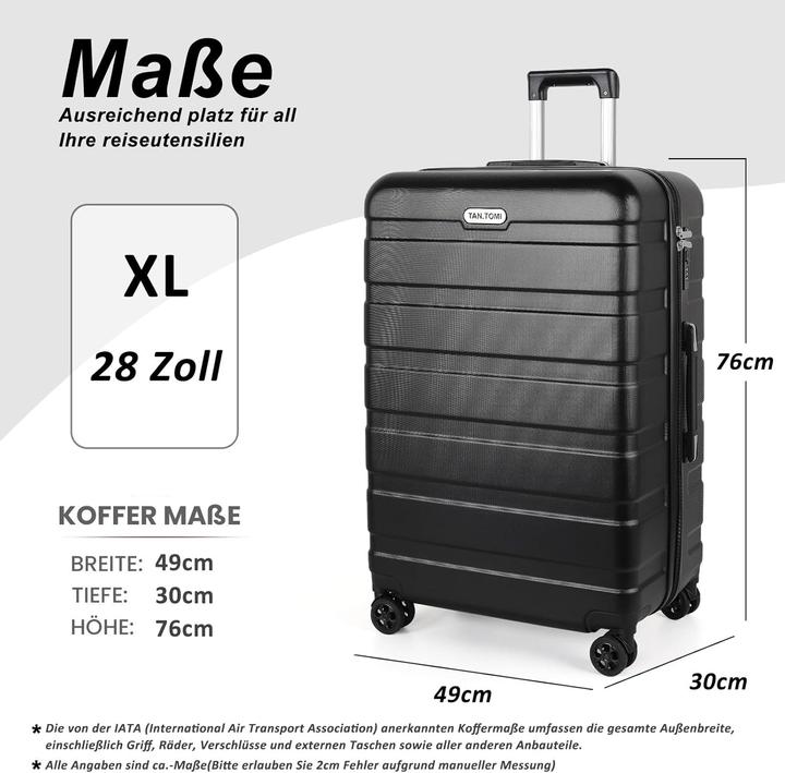 Actual product image Tan.Tomi Hartschalen-Reisekoffer mit Kombinationsschloss (95 l, L (90 - 115l))