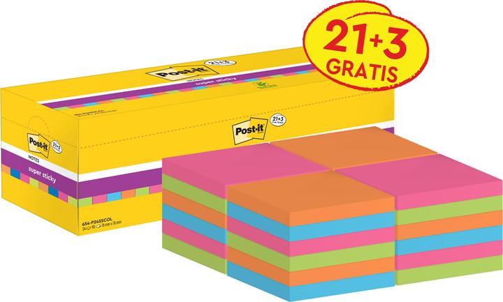 Produktbild Post-it Super Sticky 21 + 3 (76 x 76 mm)