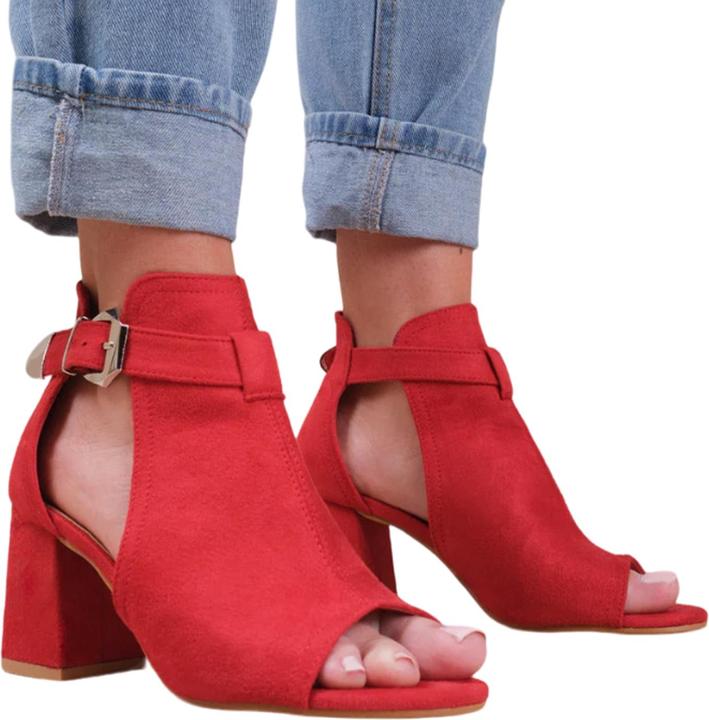Actual product image Where's That From Womens/Ladies Lisa Suede Open Toe Wide Block Heel Sandals (39)
