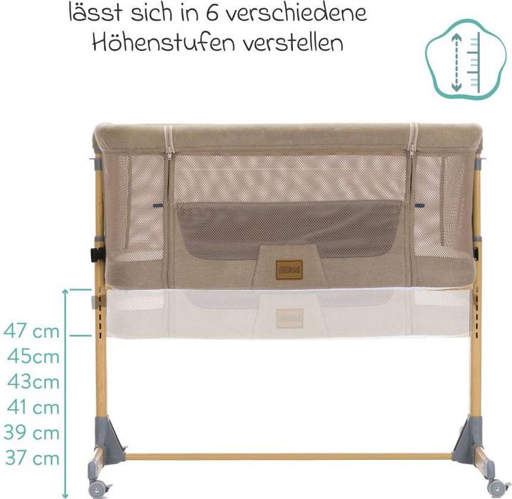 Actual product image Fillikid Beistellbetten Beistellbett Crip 6-fach höhenverstellbar