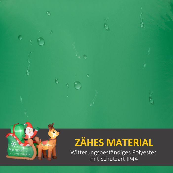 Produktbild Swisshandel24 Aufblasbar Weihnachtsdeko, 2,1 m Weihnachtsmann mit Schlitten & Rentier