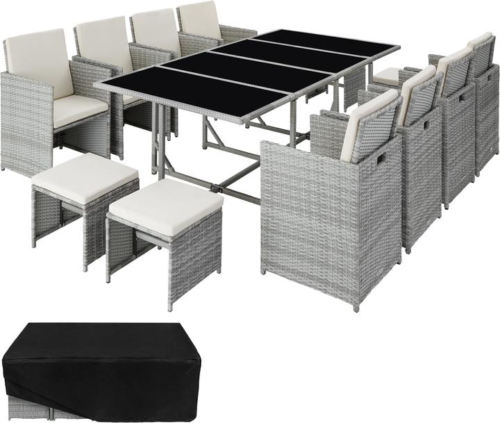 Immagine prodotto tectake Set da giardino in rattan Palma, 8+4+1, variante 2