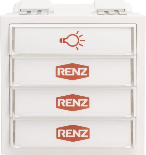 Produktbild Renz Tastenmodul 97-9-85276 1 Licht-/3 Taster weiss (alt:97-9-85108)