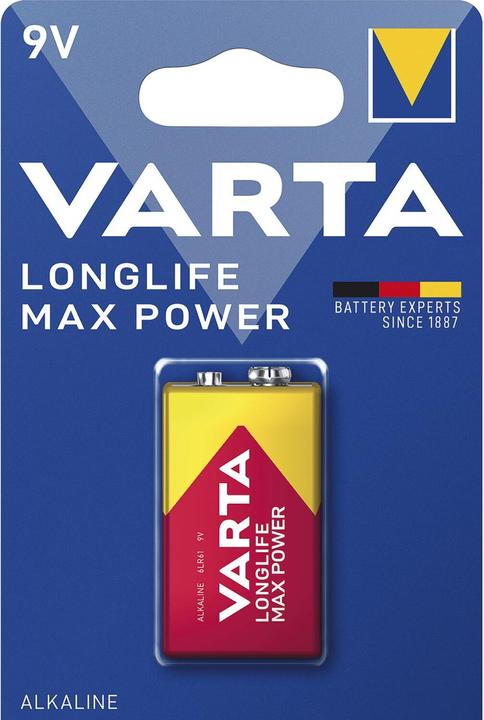 Produktbild Varta Longlife Max Power (1 Stk., 9V Block, 640 mAh)
