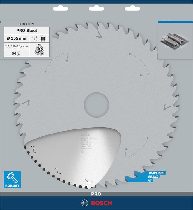 Produktbild Bosch Professional Zubehör PRO Steel Kreissägeblatt, 355 x 2,2 x 25,4 mm, T90