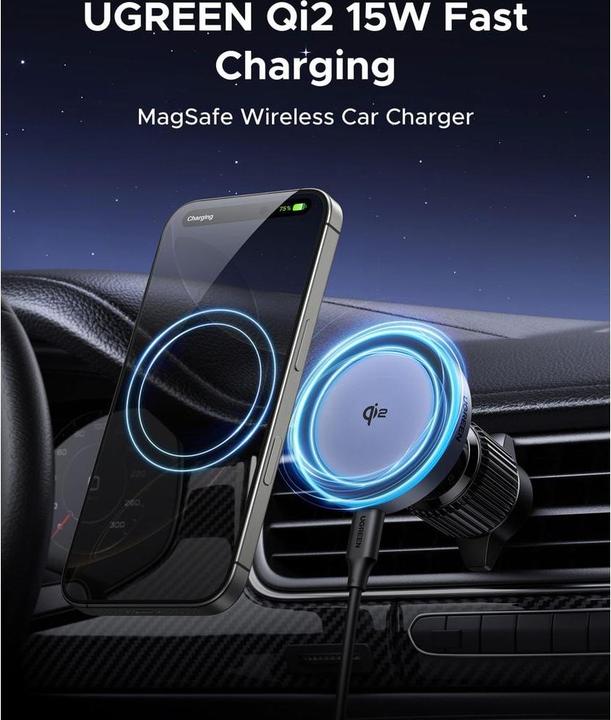 Actual product image Ugreen Magnetic Wireless Car Charger W708
