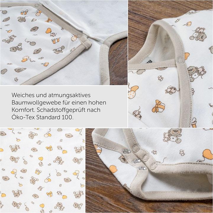 Produktbild Jacky Baby Wickelbody Langarm 2er Pack - Lovely Bear Offwhite Baby-Bodys & Wickelbodys (62, 68)