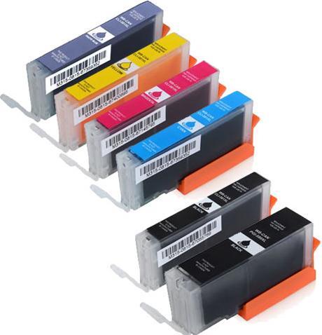 Produktbild Hermex Kompatible Tintenpatrone XXL für Canon PIXMA TS8251 (M, C, Y, PM, BK, PC)