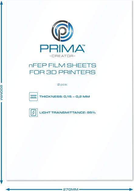 Image du produit Prima Creator PRIMACREATOR Film FEP Feuilles 200x270mm pack de 2 (Film protecteur)
