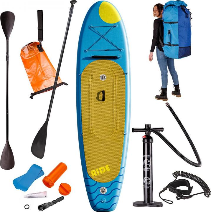 Dema SUP Stand Up Paddle Board 320x84 cm Surfboard blau aufblasbar + Paddel + Zubehör