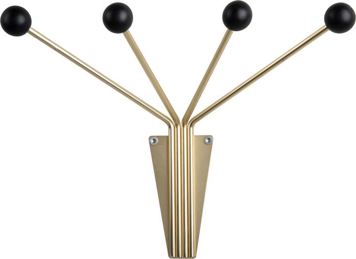 present time Gancio da parete Neptune Small 4 ganci, oro/nero, Conscious