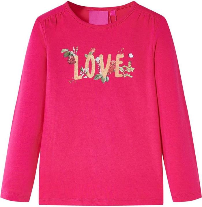 VidaXL Kinder-Langarmshirt Knallrosa 140,Material: 95 % Baumwolle (140)