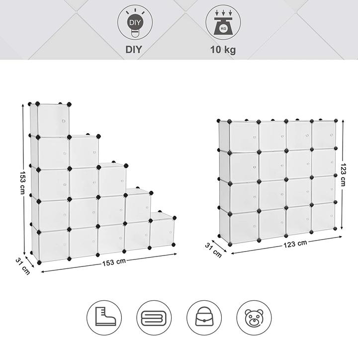 Produktbild Songmics Quadro (153 x 31 x 153 cm)