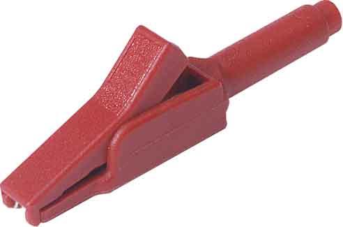 Actual product image Hirschmann INSULATED CROCODILE CLIP, RED, FEMALE SOCKET 4 mm - MA 260SH