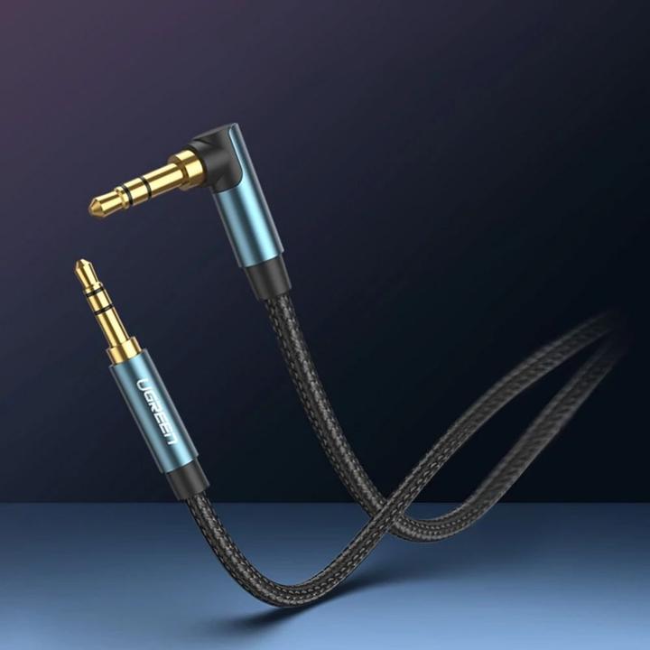 Actual product image Ugreen angled AUX cable 2 x mini jack 3.5mm 1.5m blue (AV112) (1.50 m)