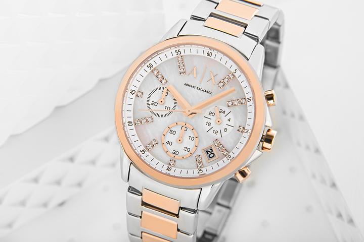 Actual product image Armani Exchange Lady Banks (Analogue wristwatch, Chronograph, 36 mm)