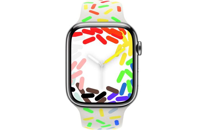 Image du produit Apple Pride Edition Sport Band S/M (45 mm, Fluoroélastomère)