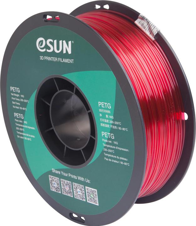 Actual product image eSUN PETG Magenta Transparent Filament 1.75mm 1Kg (PETG, 1.75 mm, 1000 g, Transparent)