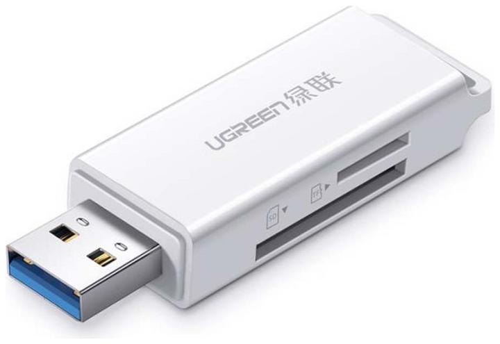 Image du produit Ugreen CM104 Lecteur de cartes mémoire SD/microSD USB 3.0 (blanc) (USB 3.0)